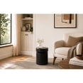 thumbnail image 4 of DecMode 14" x 18" Black Metal Drum Accent Table, 1-Piece, 4 of 16