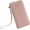 Pink, variant on JUYGO Wallet for Women RFID Blocking Leather Card Case Elegant Clutch Purse Travel Phone Wallet with Removable Wrist Strap