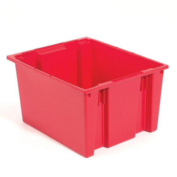 Stack And Nest Shipping Container No Lid 23-1/2x19-1/2x13, Red, Lot of 3