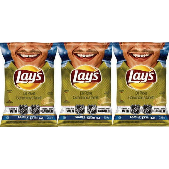 Lay's Dill Pickle Potato Chips 255g/ 8.9oz Bag, (3 Pack) {Imported From Canada}