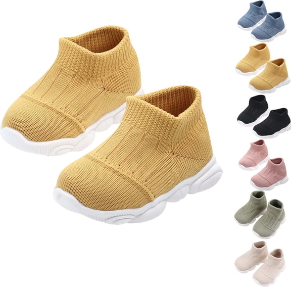 gakvbuo Shoes For The First Time Boys And Girls Walker Casual Soft Shoes Flying Woven Breathable Toddler Shoes Baby First Walking Trainers Sports Shoes