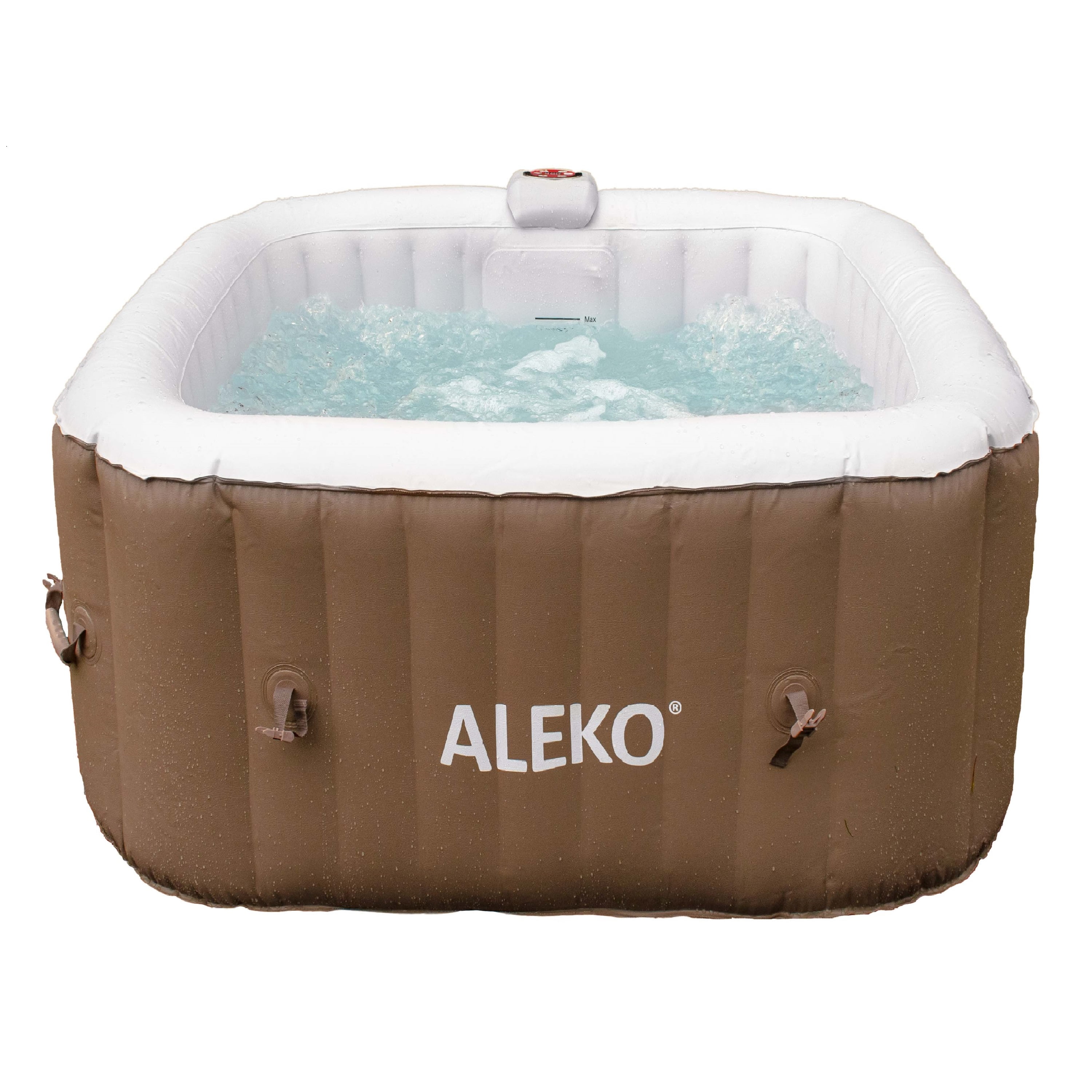 ALEKO 4 Person Square Inflatable 160 Gallon Hot Tub Spa with Cover