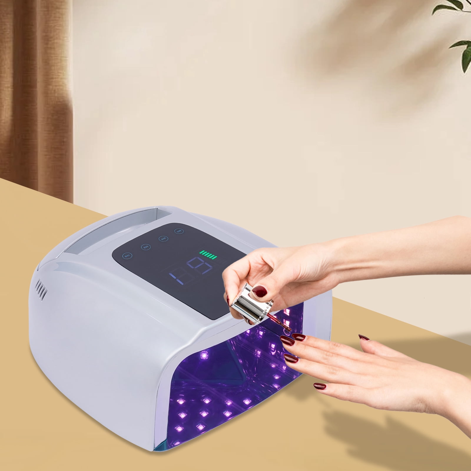 Wildnix 96W High-Power UV + LED Dual Light Nail Dryer with 42 LED Beads, Intelligent Temperature Control for Safe and Efficient Nail Curing