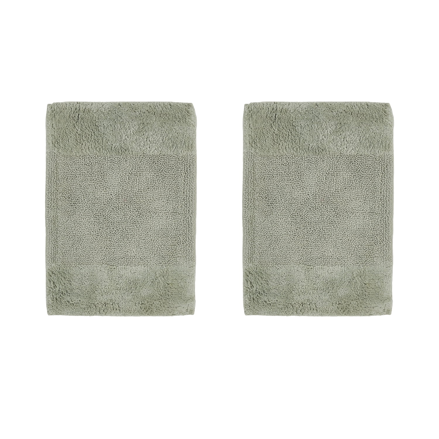 Better Trends 2 Piece Bathroom Rug Set, 100% Cotton, Extra Soft Tufted Bath Mat, Water Absorbent & Non Slip Bath Rug, (Dark Sage) Granada Collection