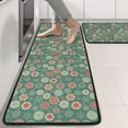 thumbnail image 2 of Kitchen Rugs Sets Of 2,Green Christmas Floral Pattern Anti Fatigue Kitchen Mat Rugs Non Slip Washable,Decorative Kitchen Floor Mats for Kitchen,Sink,Laundry,17"x47"+17"x47", 2 of 5