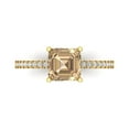 thumbnail image 2 of 2.7ct asscher cut yellow moissanite 14k yellow gold Bridal Wedding Engagement Promise Anniversary Ring for Women size 7.75, 2 of 7