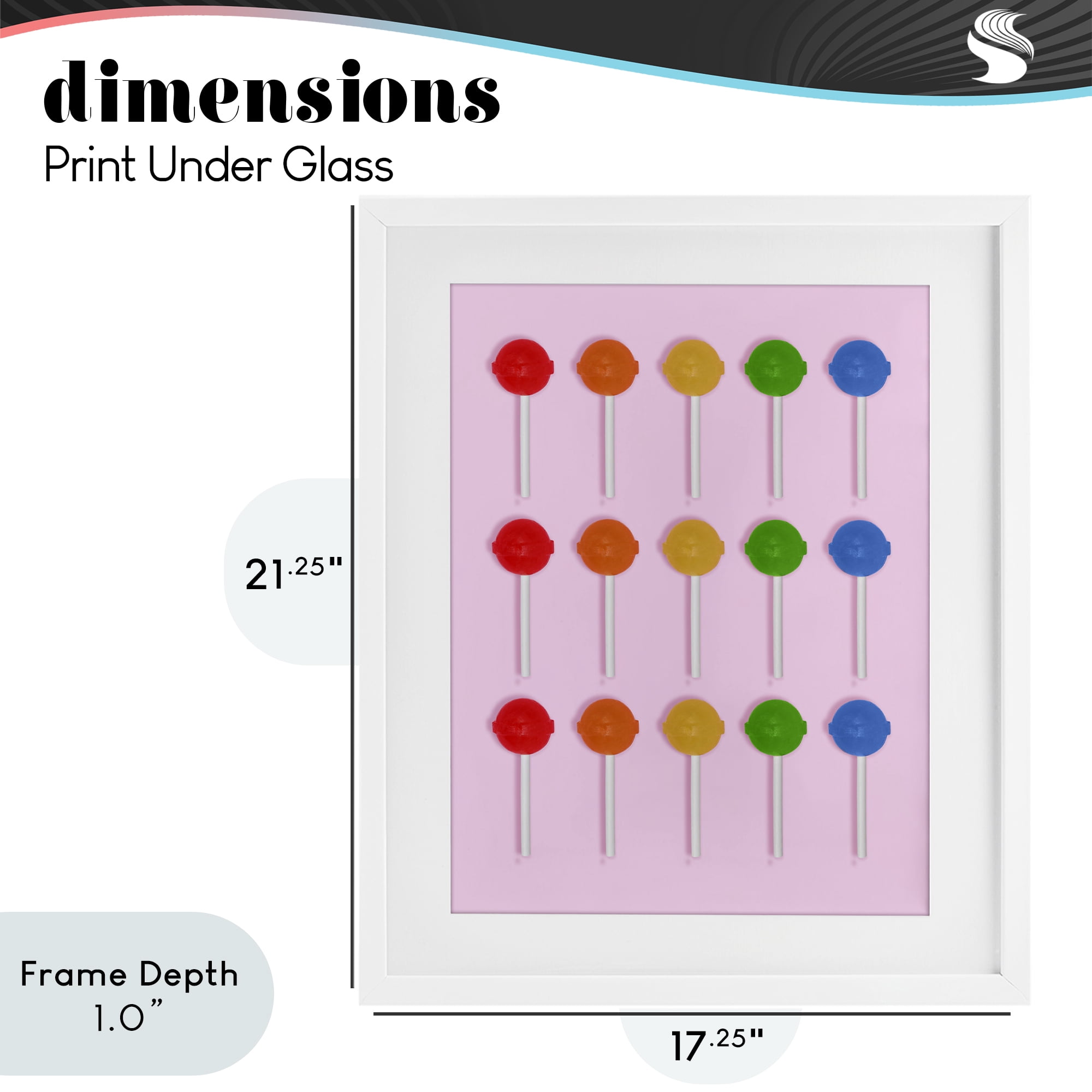 Stupell Industries Candy Pops on Light Pink White Framed Print Under Glass, design by LISH Creative