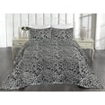 thumbnail image 2 of Ambesonne Leopard Print Quilted Bedspread Set 3 Pcs, Grey Wild Cat Spots, Queen, Black and Grey, 2 of 4