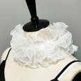 thumbnail image 4 of Women Victorian Neck Ruffle Collar Elizabethan Organza Ruffle False Collar Women's Blouse Collar Detachable Clown Choker for Party, 4 of 7