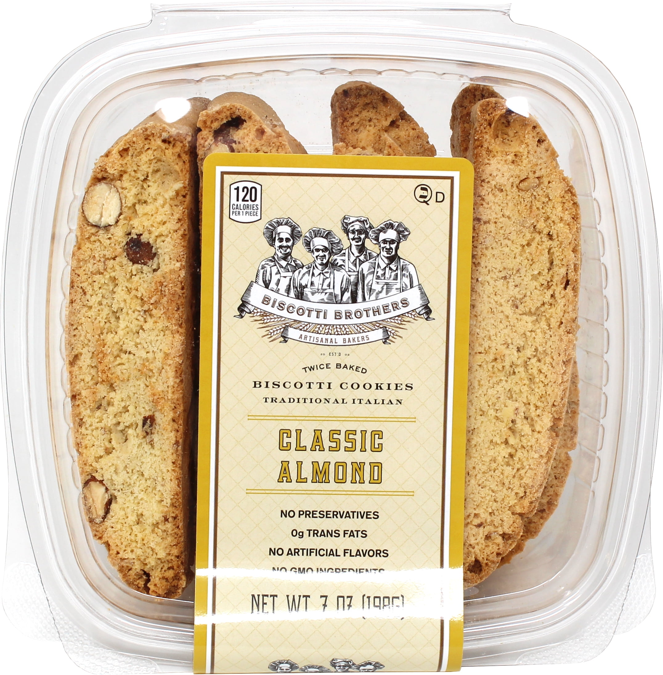 (3 pack) Biscotti Brothers Bakery 7 oz Almond Biscotti, 12 CT/Case, Non-GMO and Kosher certified, No Preservatives
