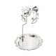 thumbnail image 3 of Portavelas giratorio, candelabro, regalo de vacaciones, estatuilla, candelabro, luz de té para amantes de las velas, mamá, mujer, esposa y niños Plata 4 pulgadas, 3 of 9