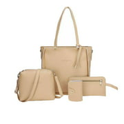 4PCS/Set Women Leather Handbag Shoulder Bags Tote Purse