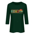 thumbnail image 2 of Uootdi Hauts pour Femmes Manches 3/4 Col Ras du Cou 1976 Imprimé Arc-en-Ciel Rétro Coupe Décontractée T-Shirts Nostalgiques pour Escapade d'Été Cadeau, 2 of 4