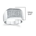 thumbnail image 3 of Metal Masters Sterling Silver 925 Mens Wedding Band Engagement Ring Cubic Zirconia Cz 12mm, 3 of 5