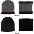 thumbnail image 3 of GRNSHTS Toddler Kids Boys Girls Winter Warm Fleece Lined Knit Beanie Hat Cap and Scarf Set Gray, 3 of 10