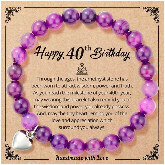 30th/40th/50th/55th/60th/65th/70th/75th/80th/90th Birthday Gifts for Her, Bead Bracelet for Women with Meaningful Message Card & Gift Box
