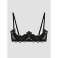 thumbnail image 4 of 3 Pack Women's Lingerie Set Sexy Lace with Breathable Holes Bra with Low Waist Panties and Ring Leg Straps, 4 of 6