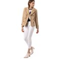 thumbnail image 3 of Unique Bargains Women's Double Breasted Pea Coat (Size M / 10) Camel, 3 of 6