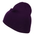 thumbnail image 3 of Hot Pink Ribbon Breast Cancer Embroidered Short Beanie - Purple OSFM, 3 of 5