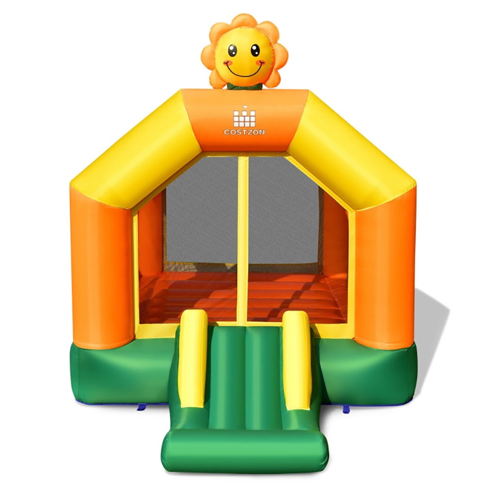 Aimee Lii Kids Inflatable Bounce Jumping Castle House with Slide without Blower, Playhouse for Kids Outdoor