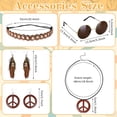 thumbnail image 2 of Alaiyaky 6Pcs 60s 70s Hippie Costume Set,Fancy Dress Cosplay Accessories with Fringe Vest Vintage Sunglasses Boho Accessories,Women Hippy Fancy Dress for Carnival Halloween Party, 2 of 7