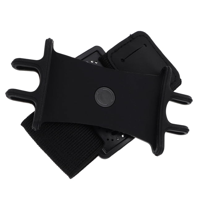 KONTONTY Pochette de Poignet pour Téléphone Design Rotatif en Silicone Noir pour Randonnée 1 Pce