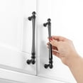 thumbnail image 3 of KOOFIZO 10 Pack Classical Cabinet Pull - Black Furniture Handle, 6.3 Inch/160mm Screw Spacing, 3 of 6