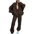 thumbnail image 2 of Wancir Sweatsuits for Women Set 2 Piece Outfits Long Sleeve Zip Up Jacket Oversized Sweatshirt Jogger Sweatpants Tracksuit, 2 of 5