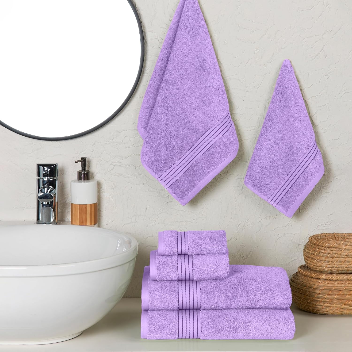 Cotton 100 % Highly Absorbent Shower Towels, Lilac