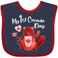 thumbnail image 3 of Inktastic My 1st Canada Day with Red and White Maple Leaves Boys or Girls Baby Bib, 3 of 4
