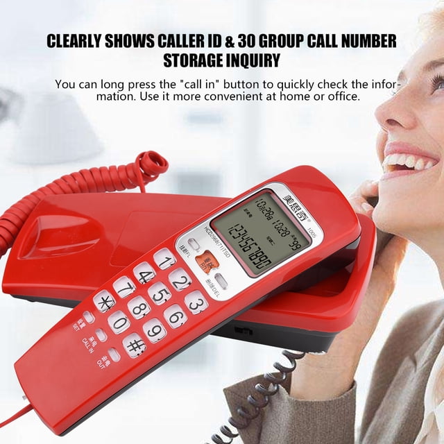 Ejoyous Téléphone Filaire FSK/DTMF avec Identification de l'Appelant pour Bureau, Poser Ligne Fixe, Rallonge Mode pour Téléphone pour la Maison, Téléphone Mural, Téléphone