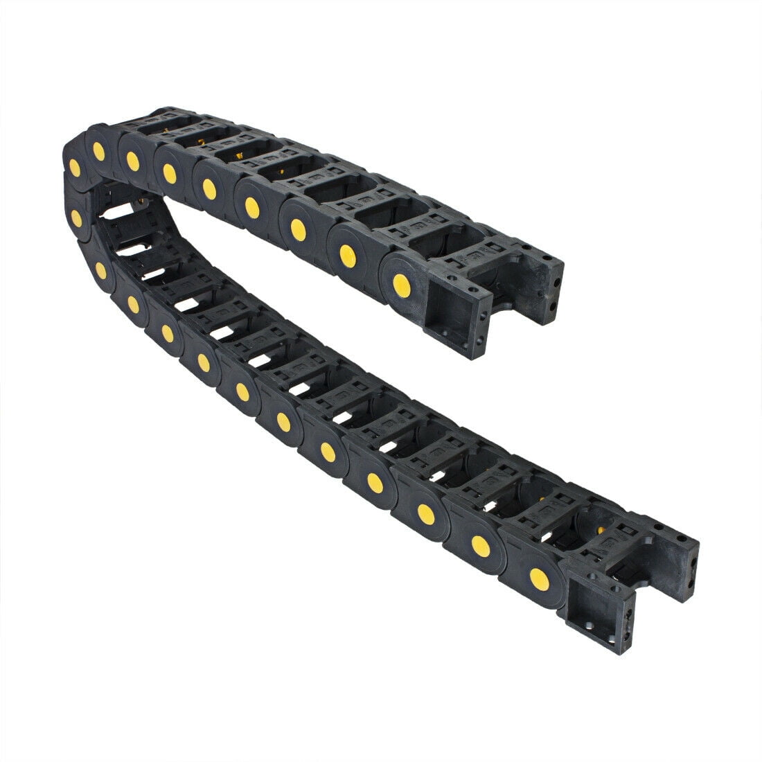 uxcell R55 25mm x 25mm Black Plastic Open Type Cable Wire Carrier Drag Chain 1M Length