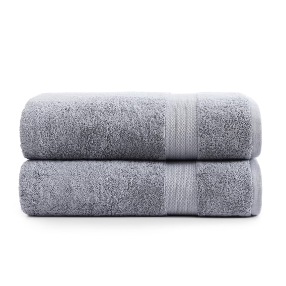 LANE LINEN Large Bath Sheets Set of 2 - 100% Cotton, 35x66 in, Soft, Quick-Dry & Absorbent - Grey