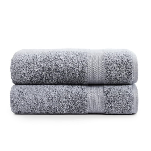 Juego de toallas de baño LANE LINEN, 100% algodón, 35 x 66 cm, 2 unidades, color gris