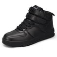 thumbnail image 4 of LUCKY STEP Fashion Hook and Loop High Top Sneakers Casual Walking Shoes,All Black,Womens, 4 of 5