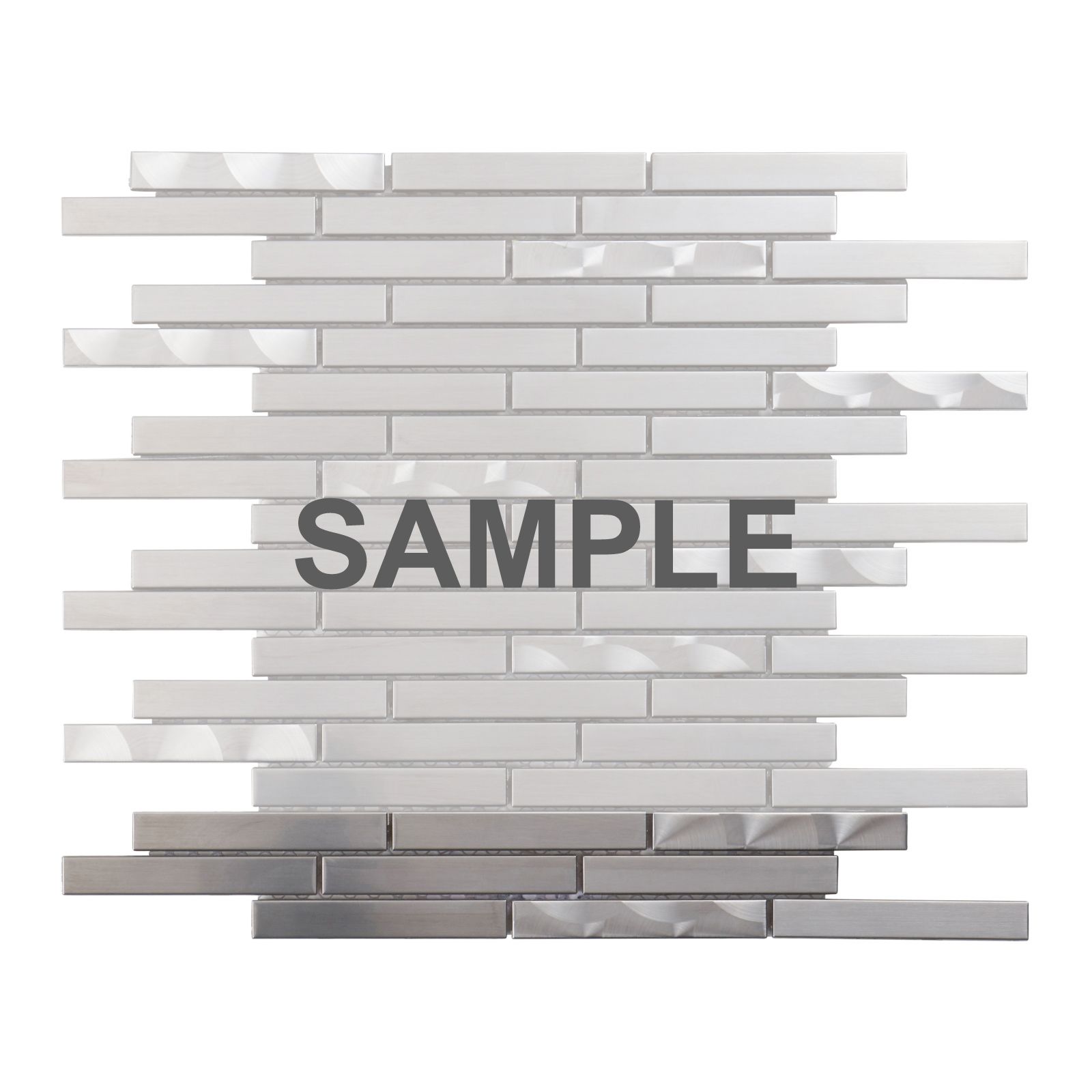 Sample - Brushed Nickle Stainless Steel Metal Swirling Insert Mosaic ...