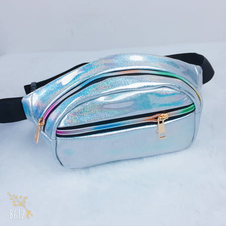 Women Men Fanny Pack Clear Glitter Waist Belt Bum Bag Pouch Hip Purse Travel Bag