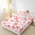 thumbnail image 4 of Homewish Kawaii Ribbon Bowknot Girl Boy 4 Pieces Queen Sheet Sets,Winter Snowflake Ultra Soft Flat Sheet,Merry Christmas Queen Fitted Sheet,Super Cozy Room Decor, 4 of 7