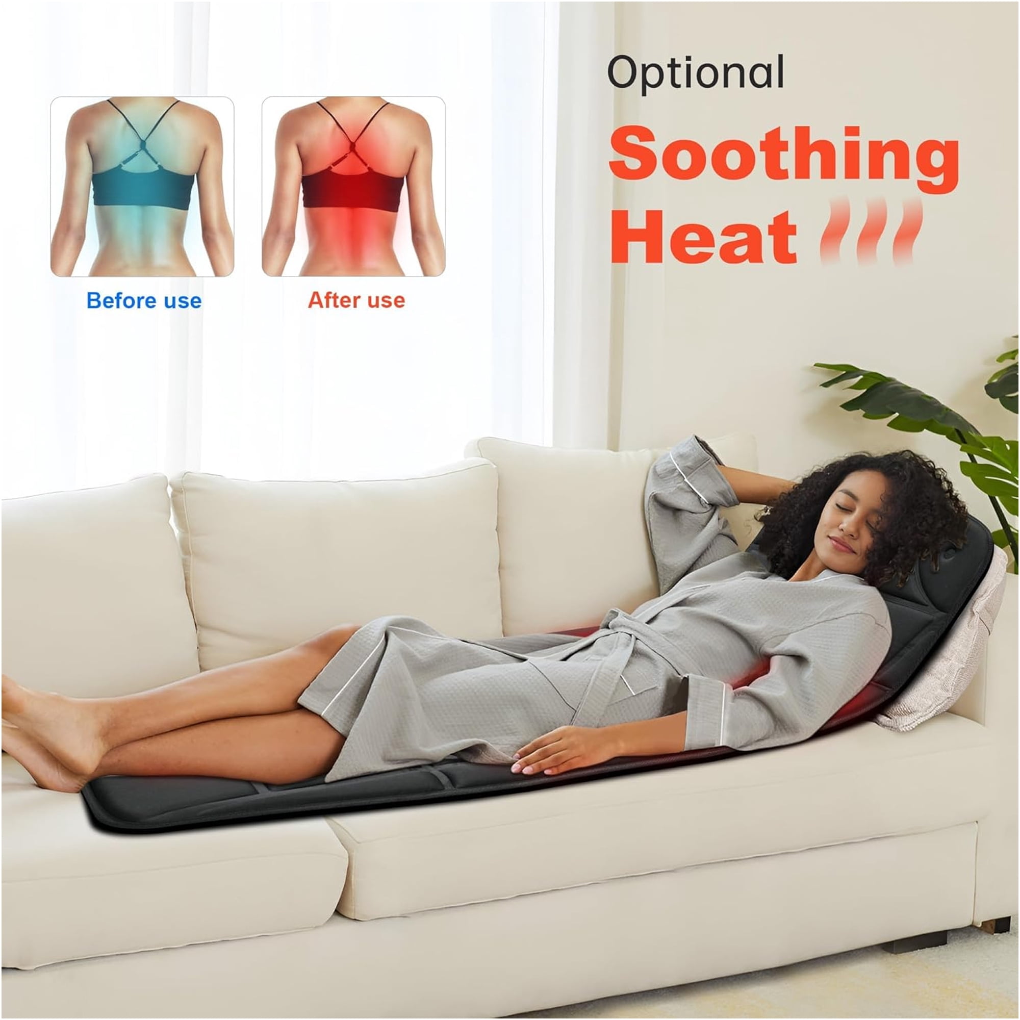 Daretodo Full Body Massage Mat with Heat, Vibration Back Massage Pad, Full Body Massager for Neck Back Pain, Massage Mattress Pad, Gifts for Men Women