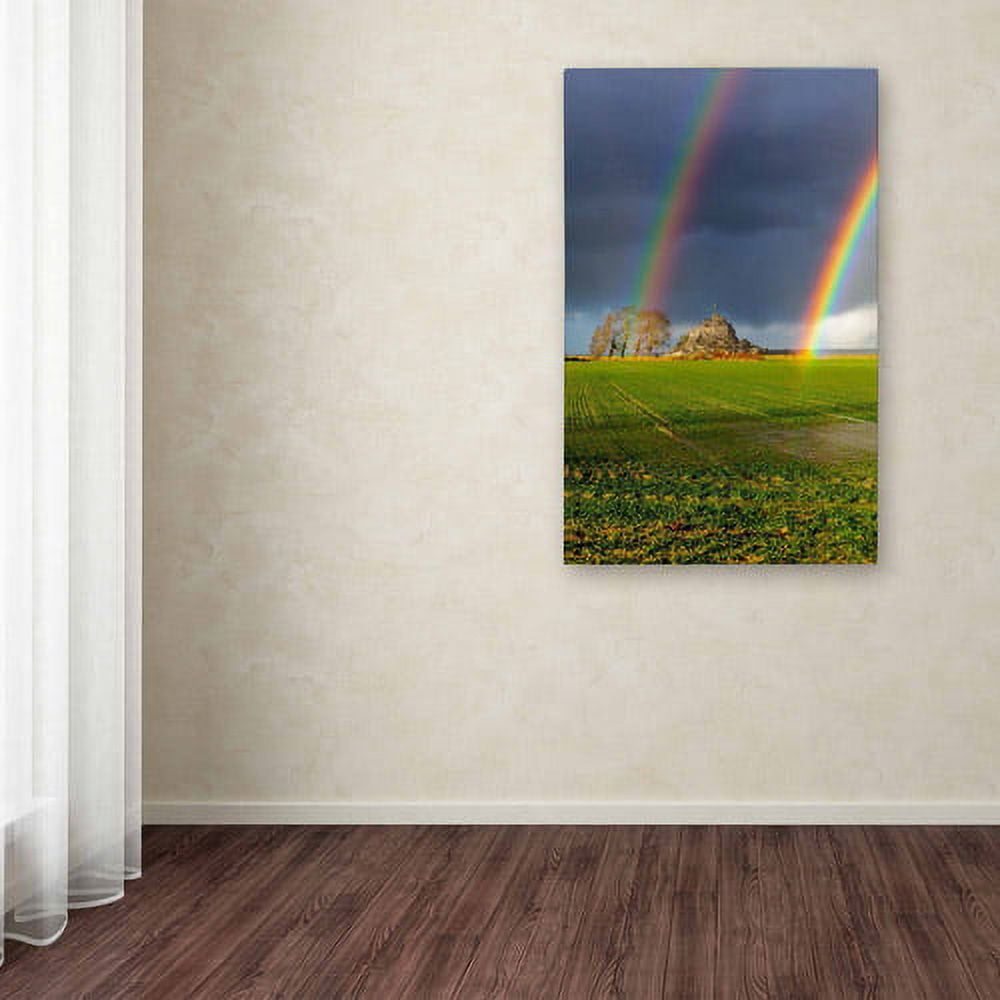 Trademark Fine Art "Double Rainbow" Canvas Art by Mathieu Rivrin
