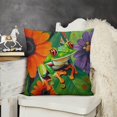 thumbnail image 5 of Flower Frog Linen toss pillowcase Decoration pillowcase Gift preferred 18x18" Cushion cover 4 set Sofa pillowcase Sofa bedroom living room car, 5 of 5