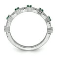 thumbnail image 4 of Stackable Expressions Sterling Silver Created Emerald and Diamond Ring, 4 of 7