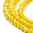thumbnail image 3 of 10 strand Opaque Solid color Electroplate Glass Beads Strands AB color Plated Faceted Bicone Yellow 4x4mm Hole: 0.8mm 80~85pcs/strand 30~32cm, 3 of 4