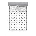 thumbnail image 2 of Abstract Bedding Set with Sheet & Covers, Humor Pattern with Several Sized Crown on Striped Background Illustration, Printed Bedroom Decor 2 Shams, 4 Sizes, Black White, by Ambesonne, 2 of 3
