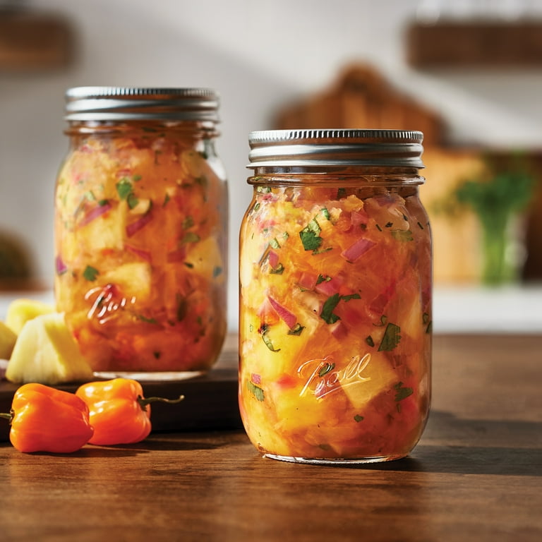 Ball Regular Mouth 16 oz Pint Mason Jars with Lids and Bands