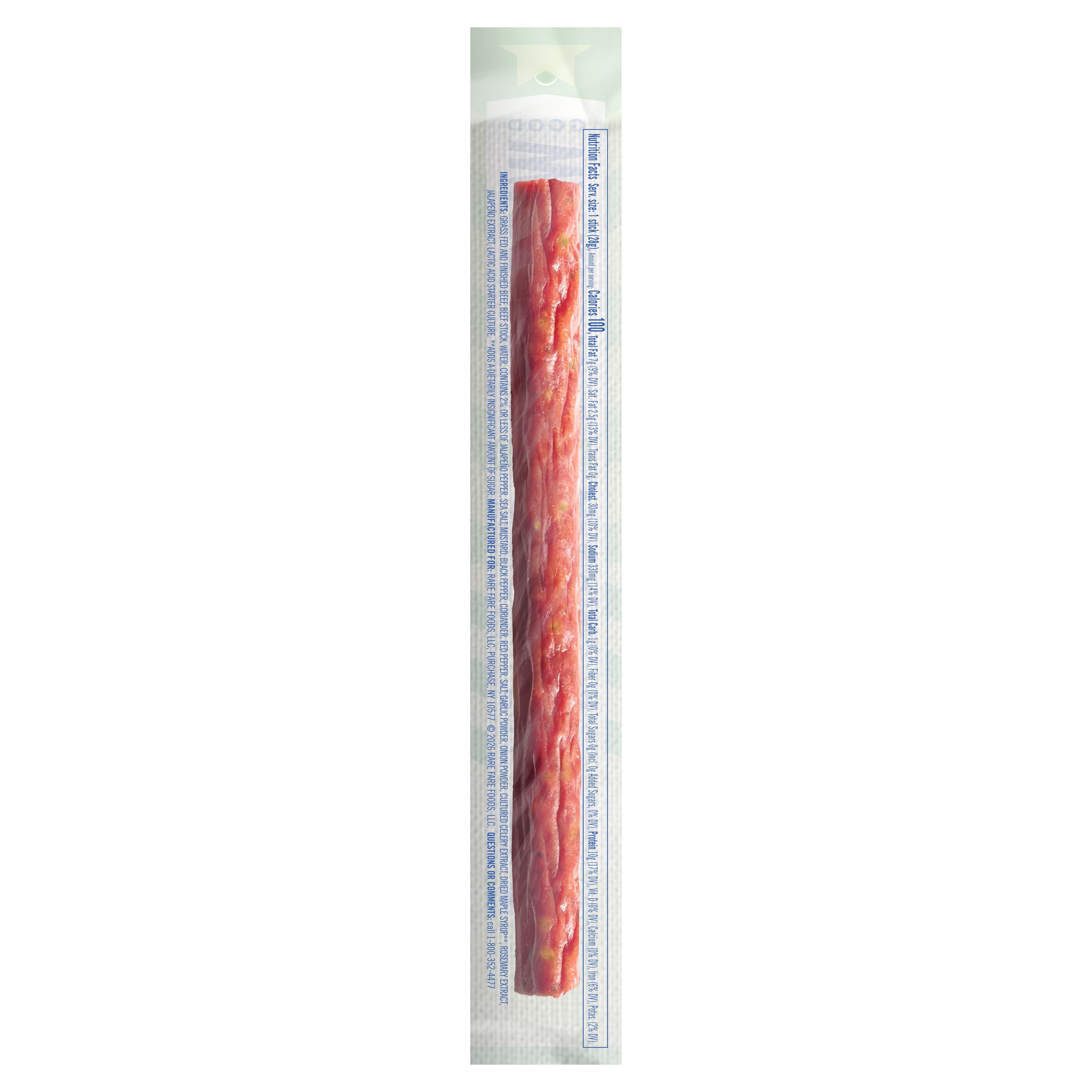 Good Warrior Grassfed & Finished Jalapeno Pepper Beef Sticks, 1 oz