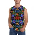 thumbnail image 2 of Goofa Colorful Floral Printed Men's Sleeveless T-Shirt - Athletic Gym Workout Tank Top for Men - Moisture-Wicking, UPF 30+ Quick-Dry Muscle Tee-, 2 of 8