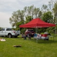thumbnail image 2 of Red 10x15 Pop Up Canopy Tent - Durable Aluminum Frame with Water-Resistant Polyester Fabric Top - Sturdy Wheeled Canopy Bag and Stake Kit Included (5 Color Options), 2 of 7