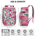 thumbnail image 3 of Sac à Dos Isotherme Motif Fleur Colorée Vive, Sac à Dos Déjeuner Étanche pour Barbecues d'Été, Randonnée, Pêche, 3 of 6