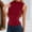 Red, variant on Women's Half-High Collar Sleeveless Vest Slim All-Match T-Shirt Short-Sleeved Top T-Shirt